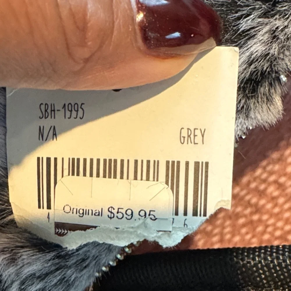 Faux Fur Gray Backpack